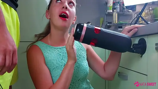 Girl try to simulate a threesome and test an amazing sex toy - male masturbator&excl; Active by Nata Sweet