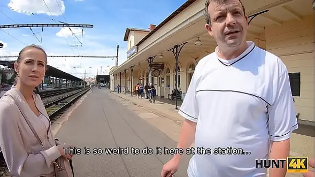 HUNT4K&period; Cuckold should watch how rich man fucks his girlfriend